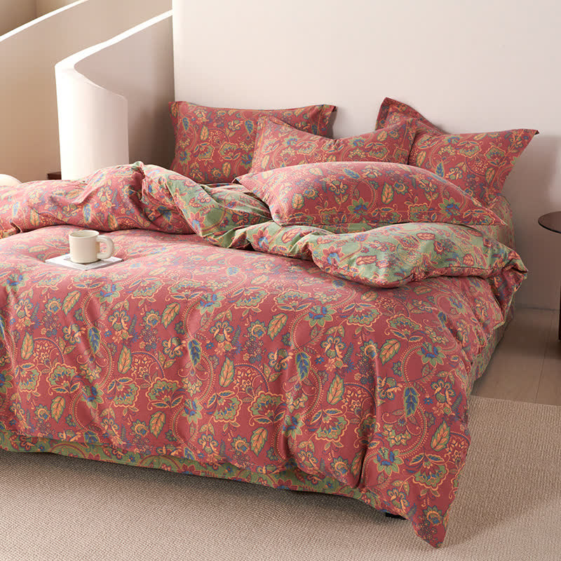 Wendebettwäscheset aus Baumwolle im Bohemian-Stil (4-teilig)