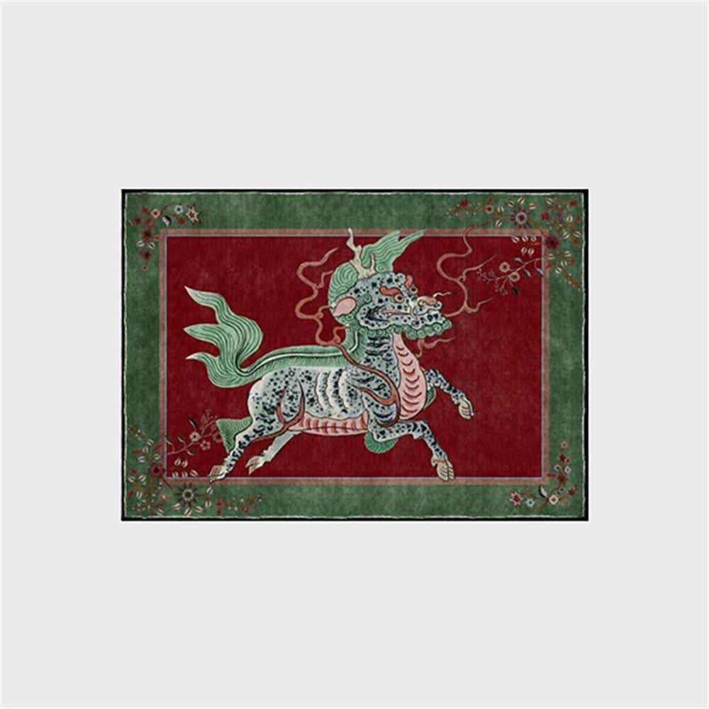 Orientalischer Retro-Kirin-Teppich, waschbar, weich