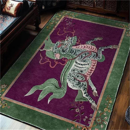 Orientalischer Retro-Kirin-Teppich, waschbar, weich