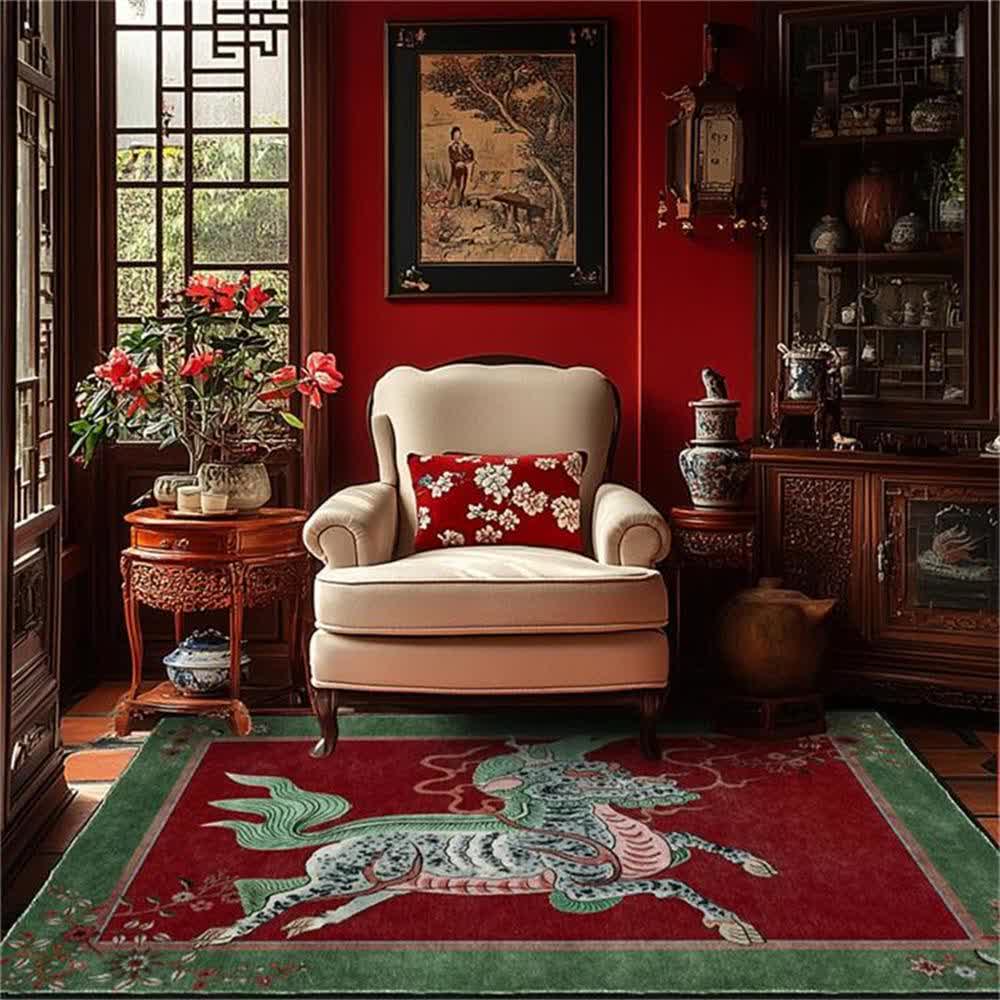 Orientalischer Retro-Kirin-Teppich, waschbar, weich