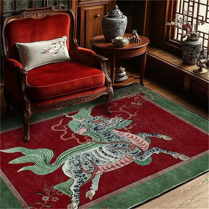 Orientalischer Retro-Kirin-Teppich, waschbar, weich