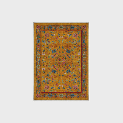 Rutschfester, waschbarer, weicher Teppich mit Vintage-Blumenmuster