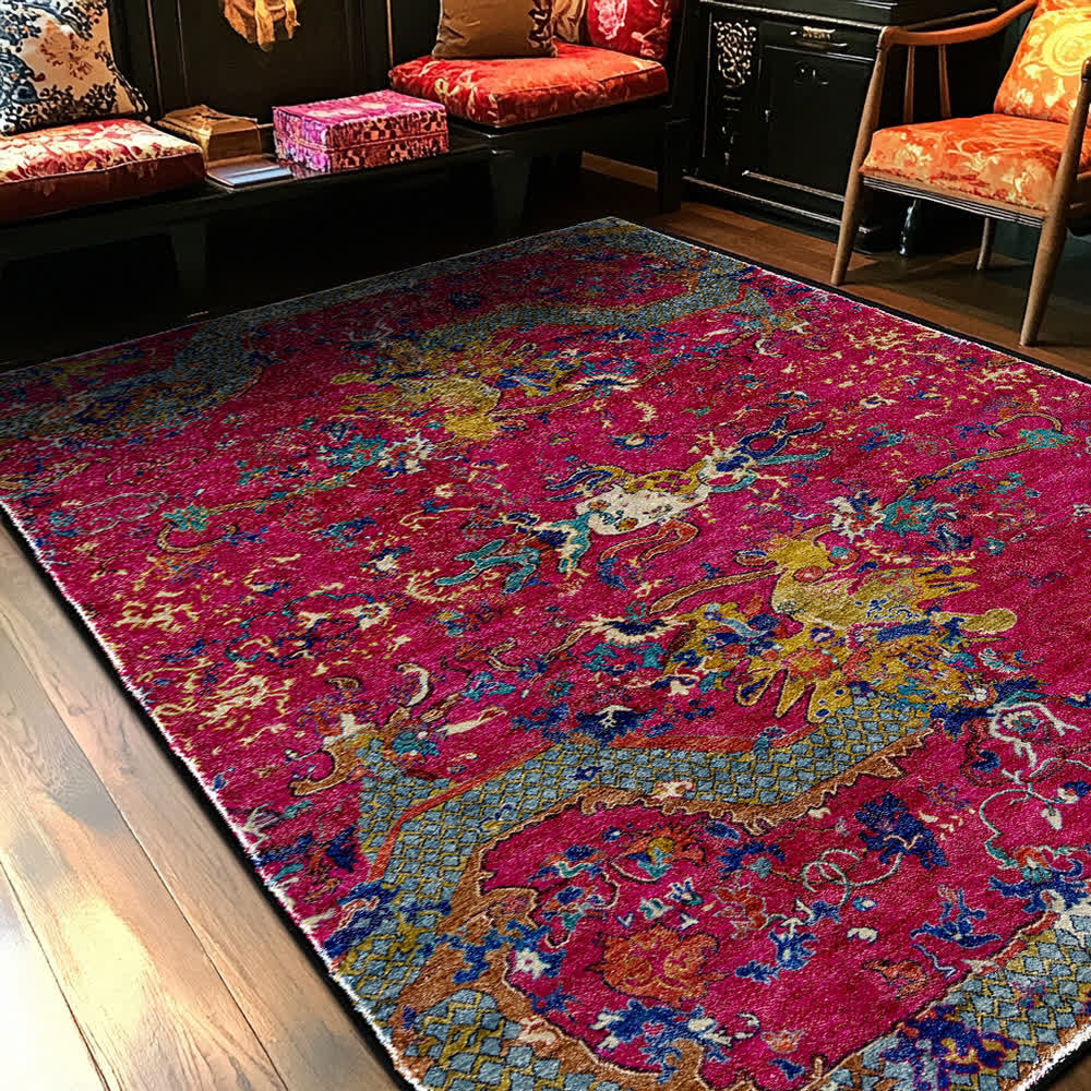 Waschbarer, weicher Teppich „Oriental Dragon“