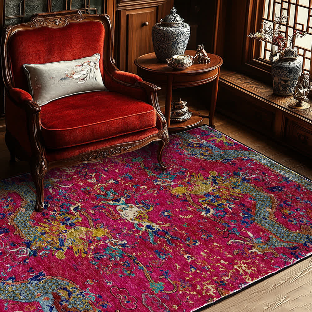 Waschbarer, weicher Teppich „Oriental Dragon“