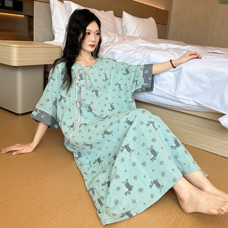 Doppellagiges Nachthemd aus Baumwolle in Übergröße - image 1