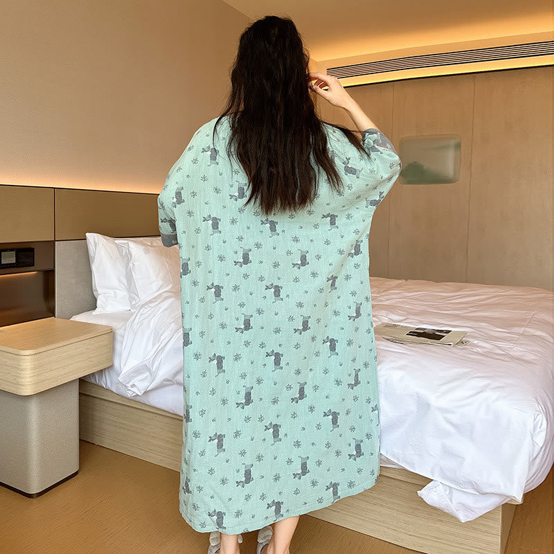 Doppellagiges Nachthemd aus Baumwolle in Übergröße - image 4