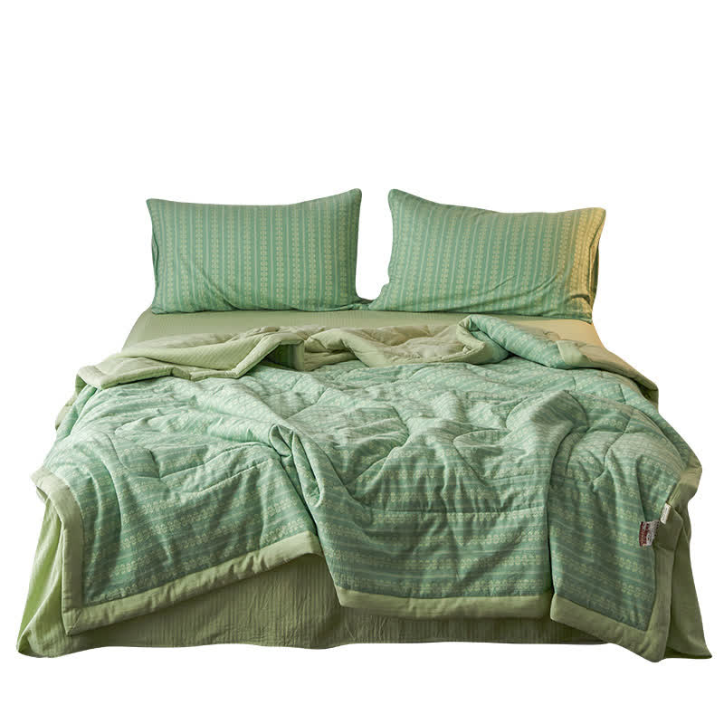 Elegante Sommerdecke aus Baumwolljacquard im Retro-Stil
