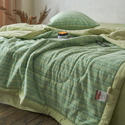 Elegante Sommerdecke aus Baumwolljacquard im Retro-Stil