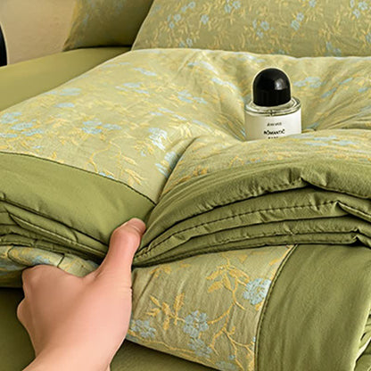 Luxuriöse dreilagige Sommersteppdecke aus Baumwolle im Jacquard-Stil - image 5