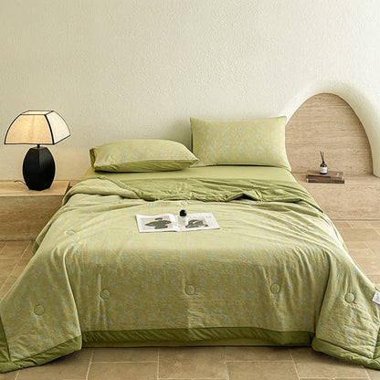 Luxuriöse dreilagige Sommersteppdecke aus Baumwolle im Jacquard-Stil - image 2