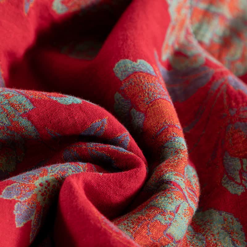 Doppellagige Sommerdecke aus Baumwolle mit Retro-Blumenmuster