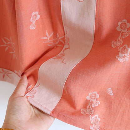 Langärmlige Loungewear aus garngefärbtem Jacquard-Baumwollstoff im Vintage-Stil