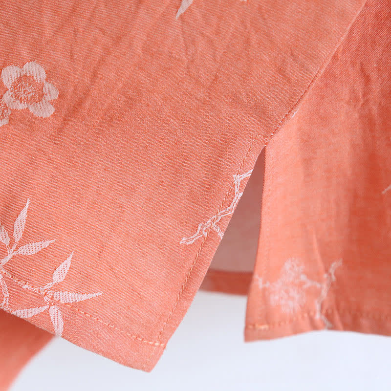 Langärmlige Loungewear aus garngefärbtem Jacquard-Baumwollstoff im Vintage-Stil