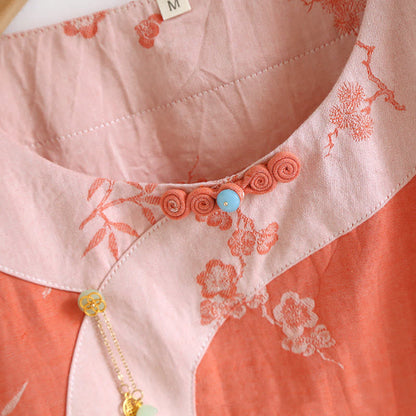 Langärmlige Loungewear aus garngefärbtem Jacquard-Baumwollstoff im Vintage-Stil