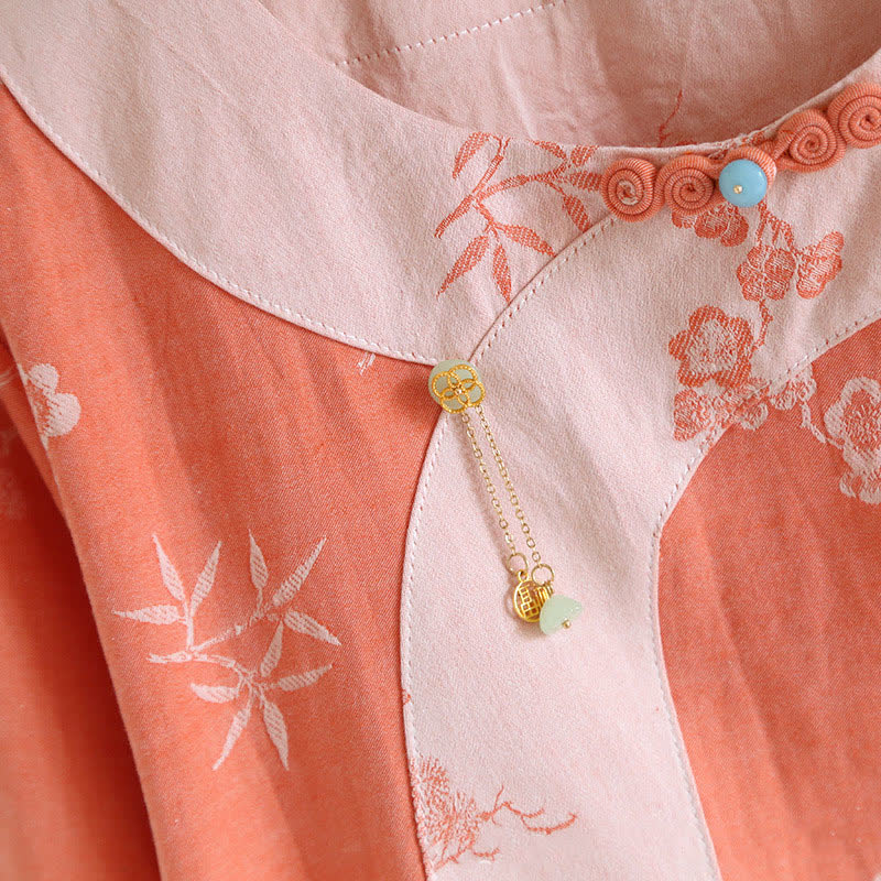 Langärmlige Loungewear aus garngefärbtem Jacquard-Baumwollstoff im Vintage-Stil