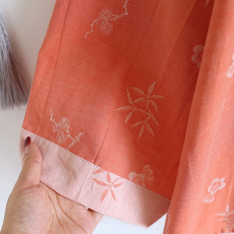 Langärmlige Loungewear aus garngefärbtem Jacquard-Baumwollstoff im Vintage-Stil