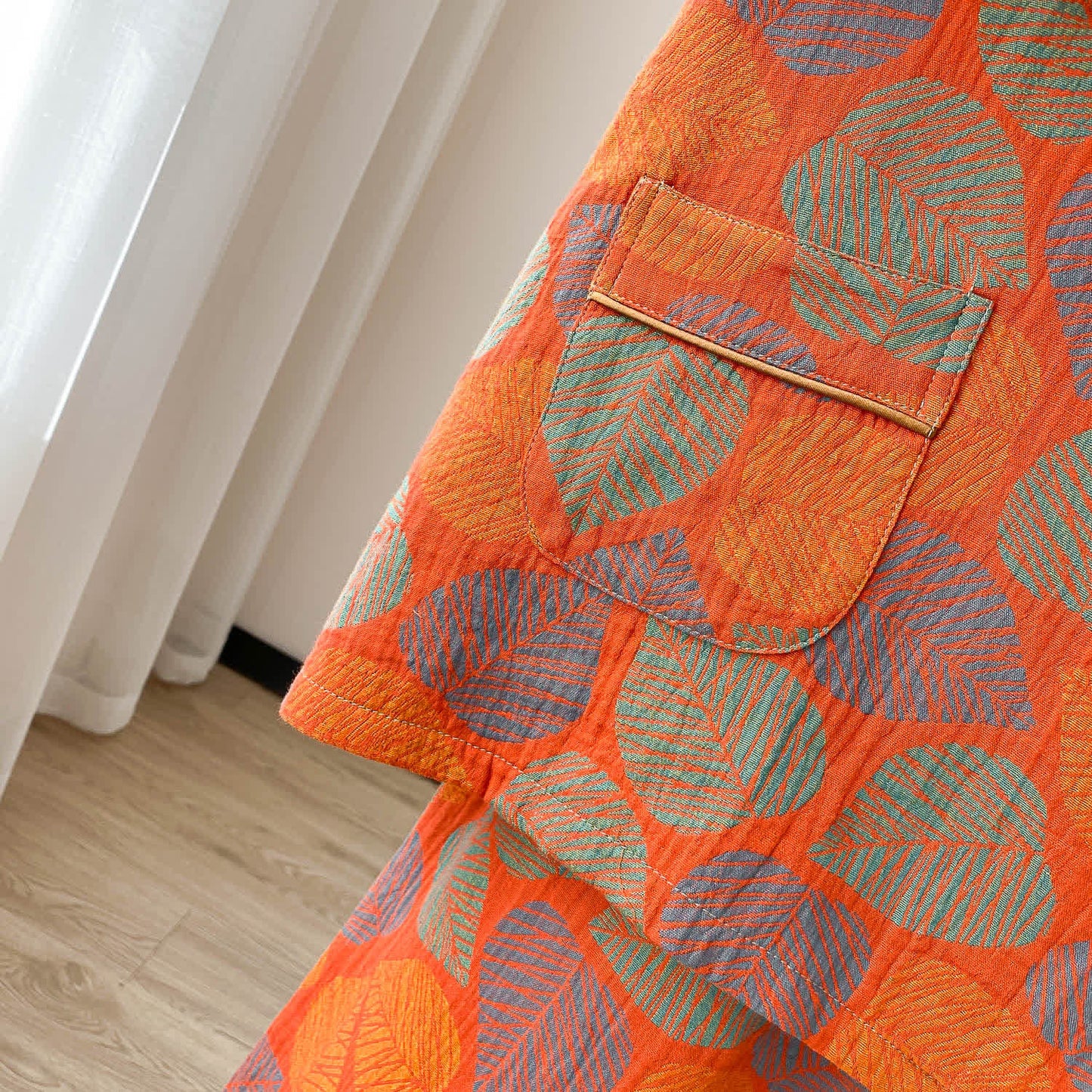Loungewear-Set mit kurzen Ärmeln und Vintage-Jacquardmuster in Übergröße