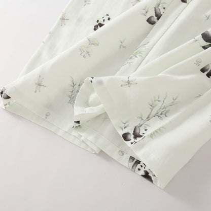 Ländliches Panda-Pyjama-Set aus Bambusfaser