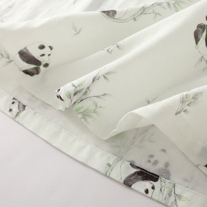 Ländliches Panda-Pyjama-Set aus Bambusfaser