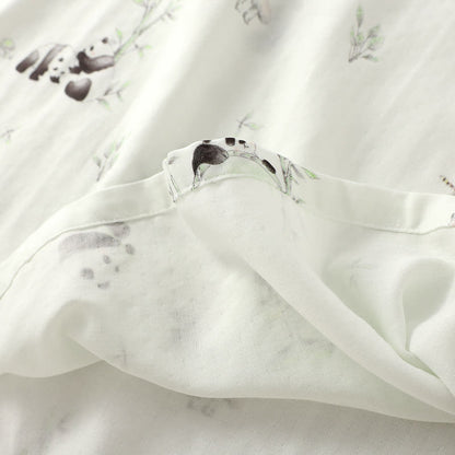 Ländliches Panda-Pyjama-Set aus Bambusfaser