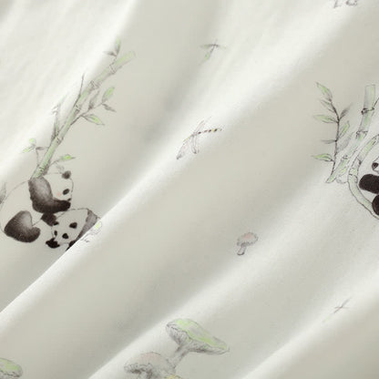 Ländliches Panda-Pyjama-Set aus Bambusfaser