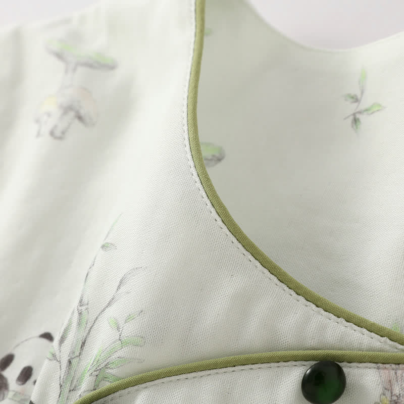 Ländliches Panda-Pyjama-Set aus Bambusfaser