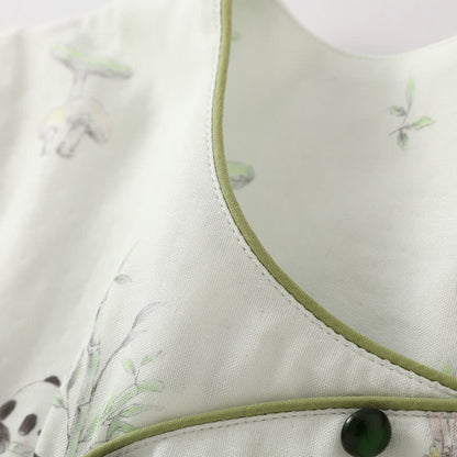 Ländliches Panda-Pyjama-Set aus Bambusfaser