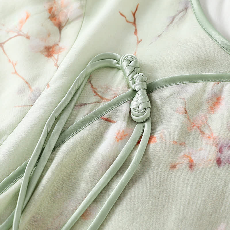 Pflaumenblüten-Pyjama-Set aus Bambusfaser