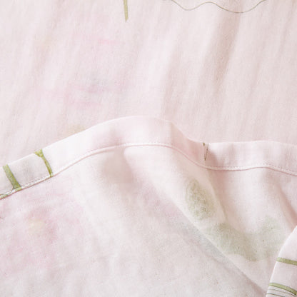 Rundhals-Pyjama-Set aus Bambusfaser mit Lotusmotiv