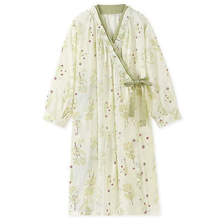 Langärmeliges Kimono-Nachthemd aus Baumwollgaze - L - image 0
