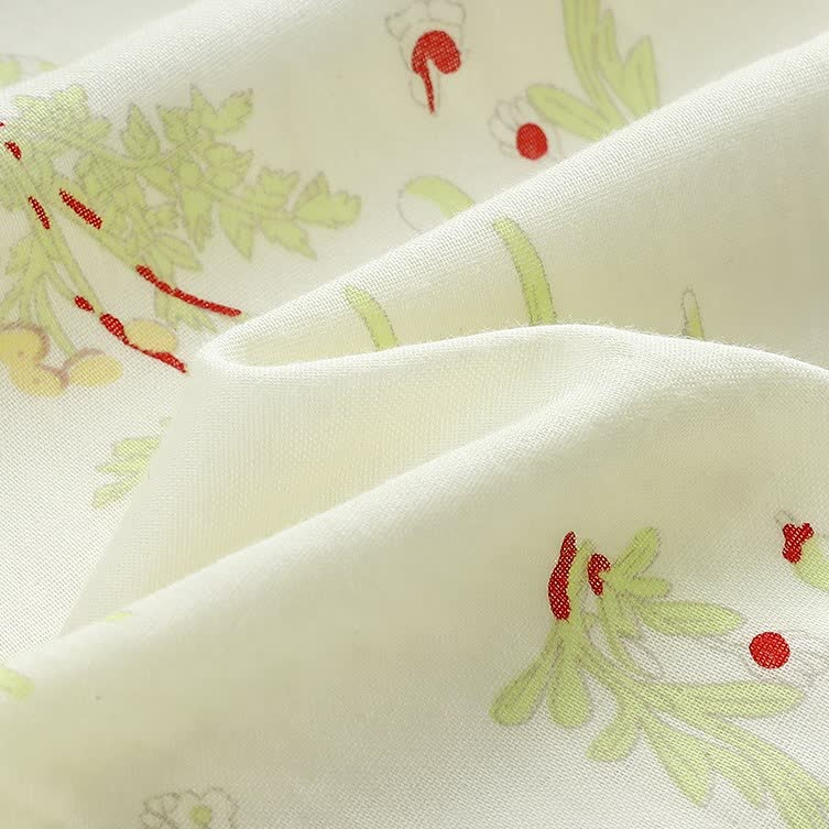 Langärmliges Kimono-Nachthemd aus Baumwollgaze