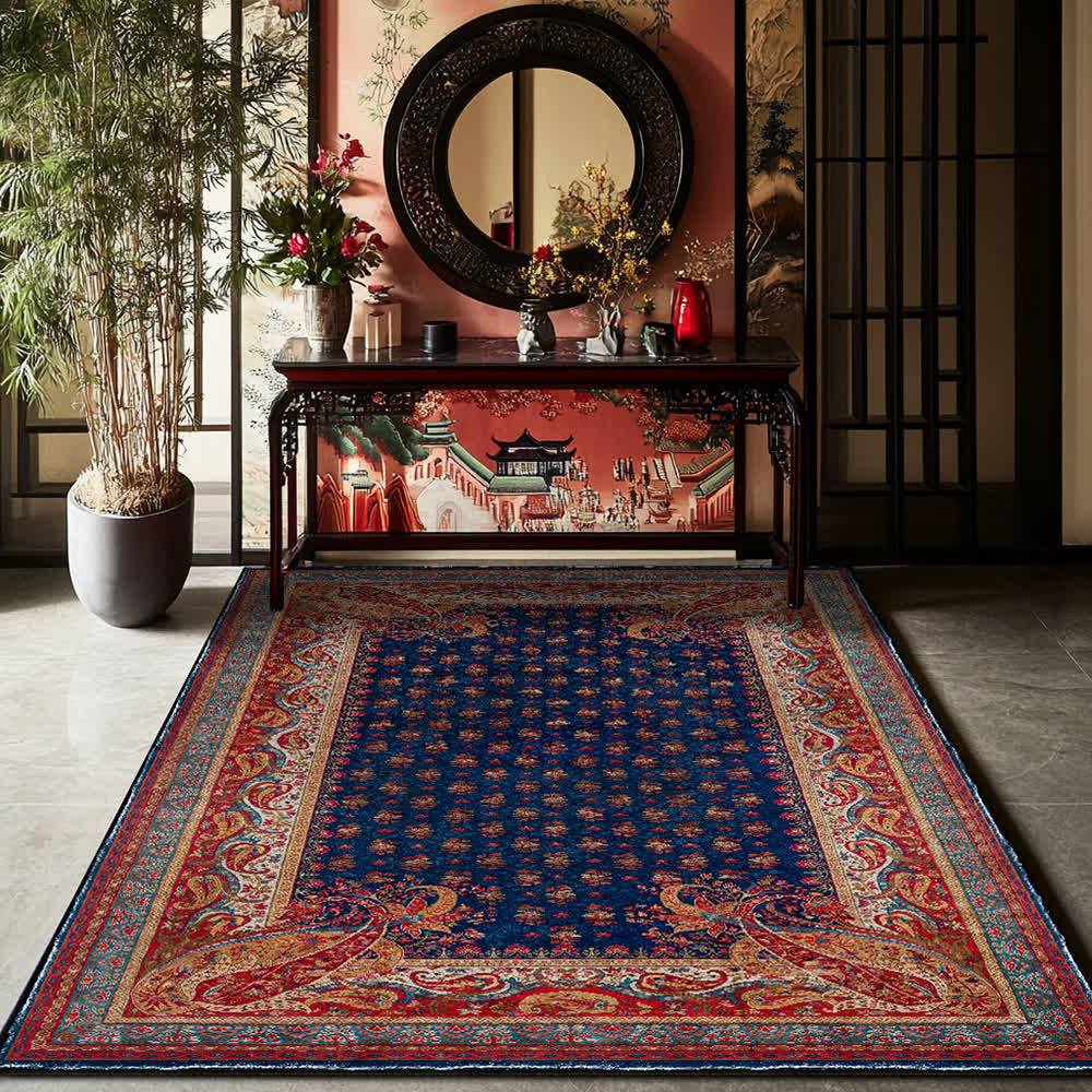 Weicher, rutschfester Retro-Paisley-Teppich für drinnen und draußen