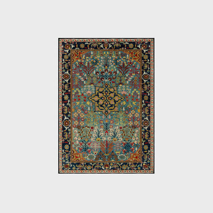 Rutschfester Indoor-Outdoor-Teppich mit böhmischem Blumenmuster