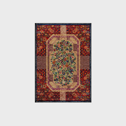 Rutschfester, faltbarer Vintage-Teppich für drinnen und draußen mit Blumenmuster
