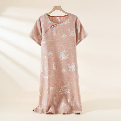 Garngefärbte Loungewear aus Vintage-Jacquard aus Baumwolle mit Perlenknöpfen