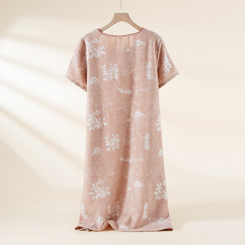 Garngefärbte Loungewear aus Vintage-Jacquard aus Baumwolle mit Perlenknöpfen