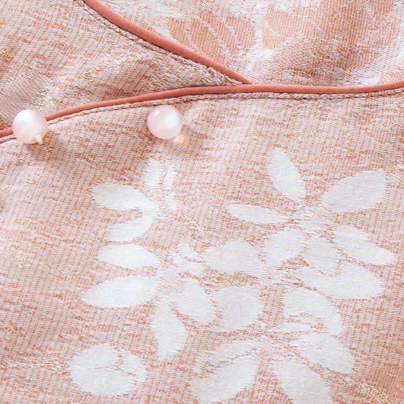 Garngefärbte Loungewear aus Vintage-Jacquard aus Baumwolle mit Perlenknöpfen