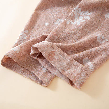 Garngefärbte Loungewear aus Vintage-Jacquard aus Baumwolle mit Perlenknöpfen
