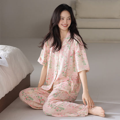 Ländliches Sommer-Loungewear-Set mit Blumenmuster