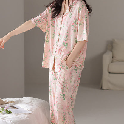 Ländliches Sommer-Loungewear-Set mit Blumenmuster