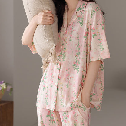 Ländliches Sommer-Loungewear-Set mit Blumenmuster
