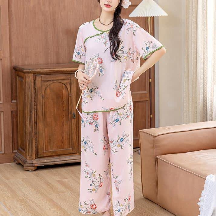 Ländliches Pfingstrosen-Sommer-Loungewear-Set