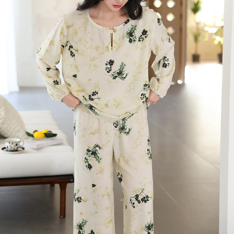 Refresh – Atmungsaktives Loungewear-Set mit Blumenmuster