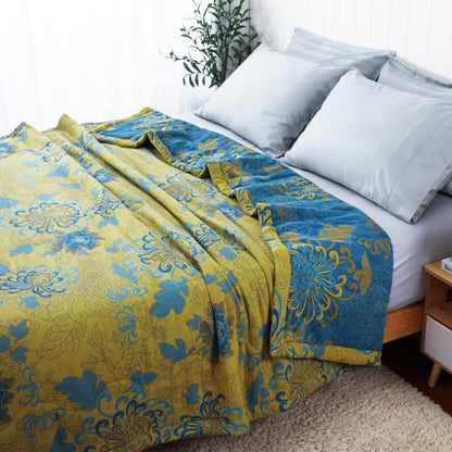 Sommersteppdecke aus reiner Baumwolle mit Doppelgarn im Retro-Jacquard-Stil