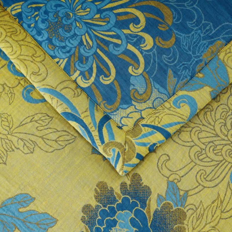 Sommersteppdecke aus reiner Baumwolle mit Doppelgarn im Retro-Jacquard-Stil