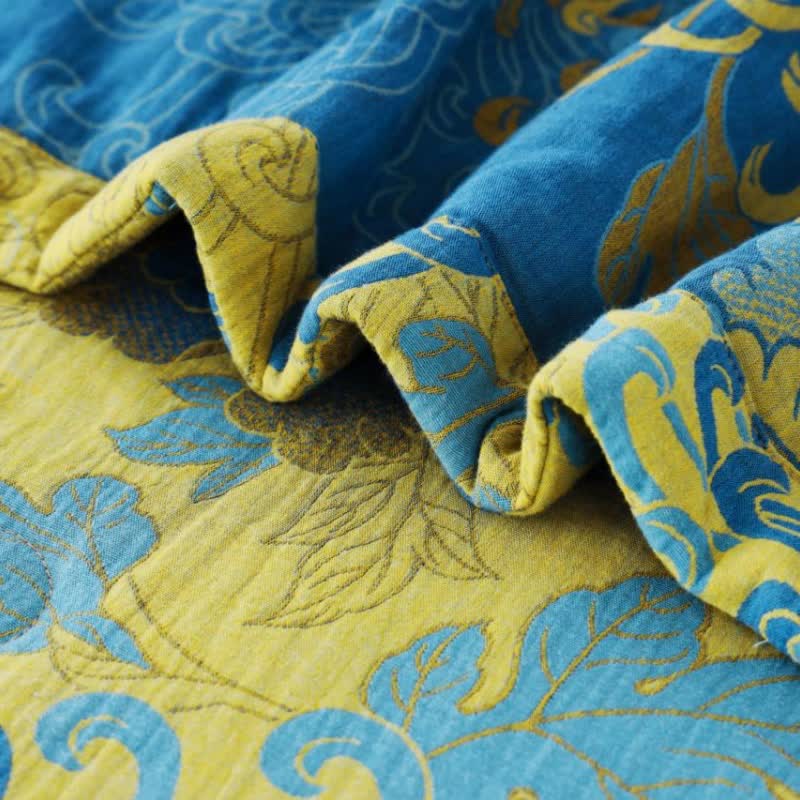 Sommersteppdecke aus reiner Baumwolle mit Doppelgarn im Retro-Jacquard-Stil