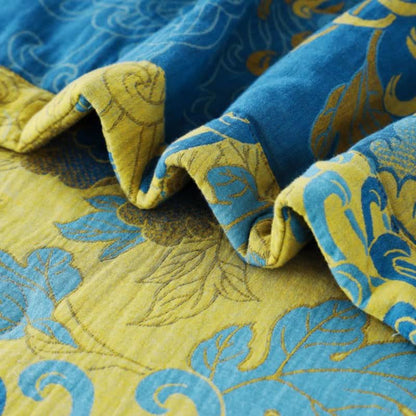Sommersteppdecke aus reiner Baumwolle mit Doppelgarn im Retro-Jacquard-Stil