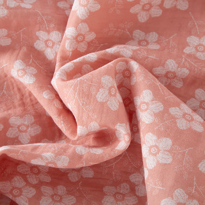Retro-Pyjama-Set aus garngefärbtem Baumwolljacquard mit Blumenmuster