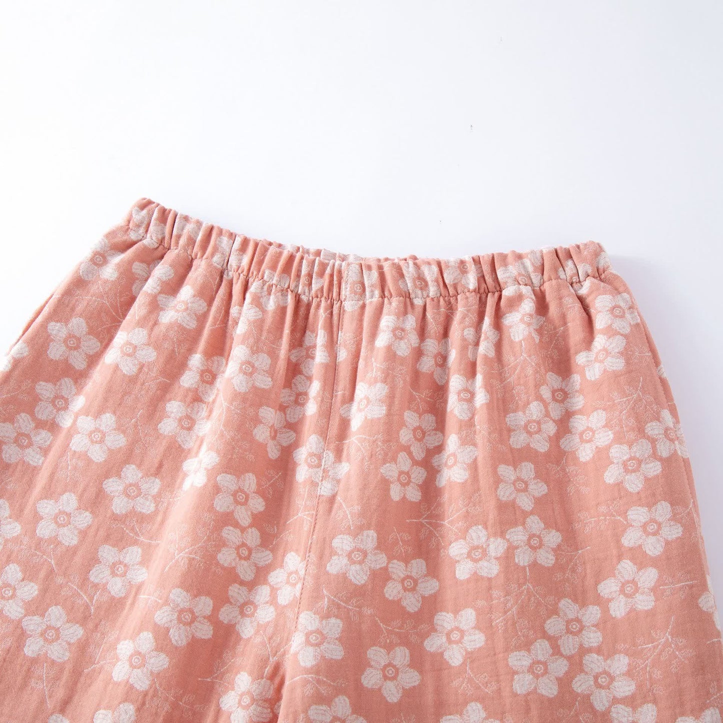 Retro-Pyjama-Set aus garngefärbtem Baumwolljacquard mit Blumenmuster