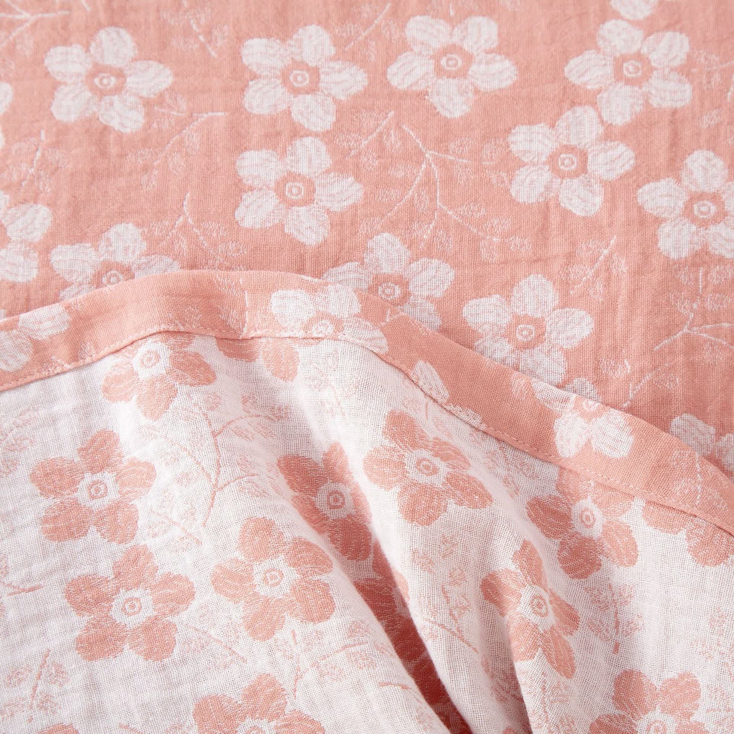 Retro-Pyjama-Set aus garngefärbtem Baumwolljacquard mit Blumenmuster